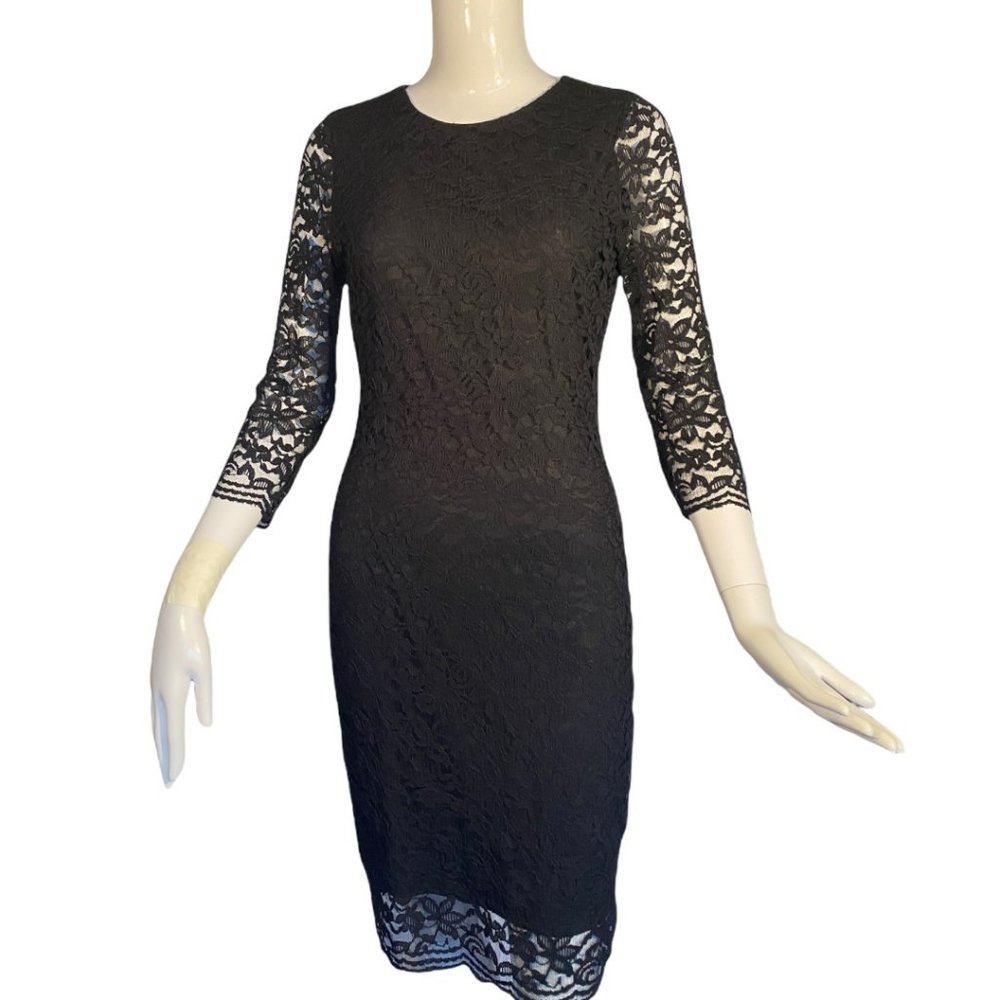 LBD: Vero Moda  Lucia 3/4 Lace Bodycon Dress (Sz M) (VGUC)